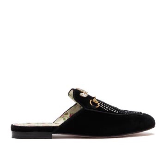 Gucci Princetown Velvet Mules with Crystals - Picture 7 of 8